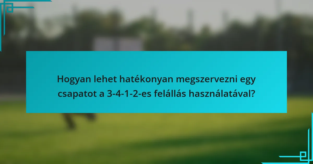 Hogyan lehet hatékonyan megszervezni egy csapatot a 3-4-1-2-es felállás használatával?